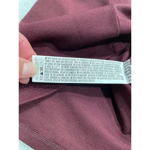 Forever21 Size S Square Neck Bodycon Dress Long Sleeve Stretch Knit Burgundy NWT - Picture 11 of 12